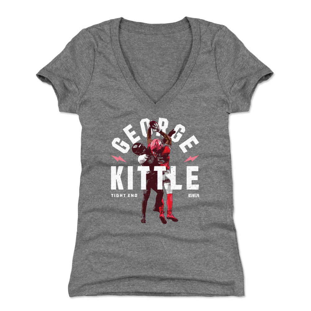 George Kittle Women's V-Neck T-Shirt | 500 LEVEL