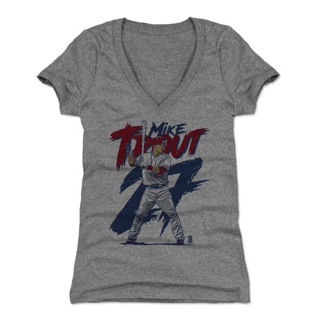 Mike Trout Women's V-Neck T-Shirt | 500 LEVEL