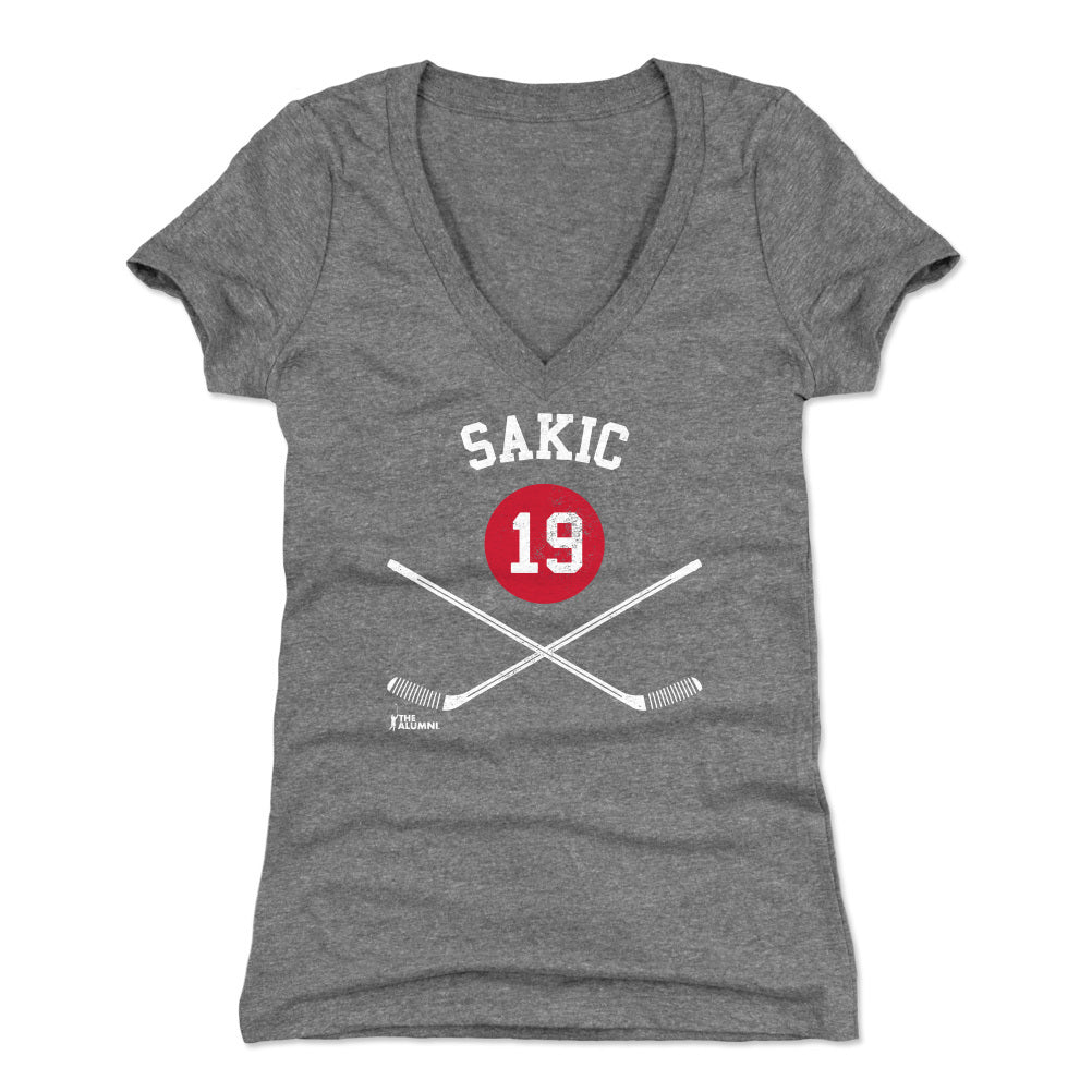 Joe Sakic Women&#39;s V-Neck T-Shirt | 500 LEVEL