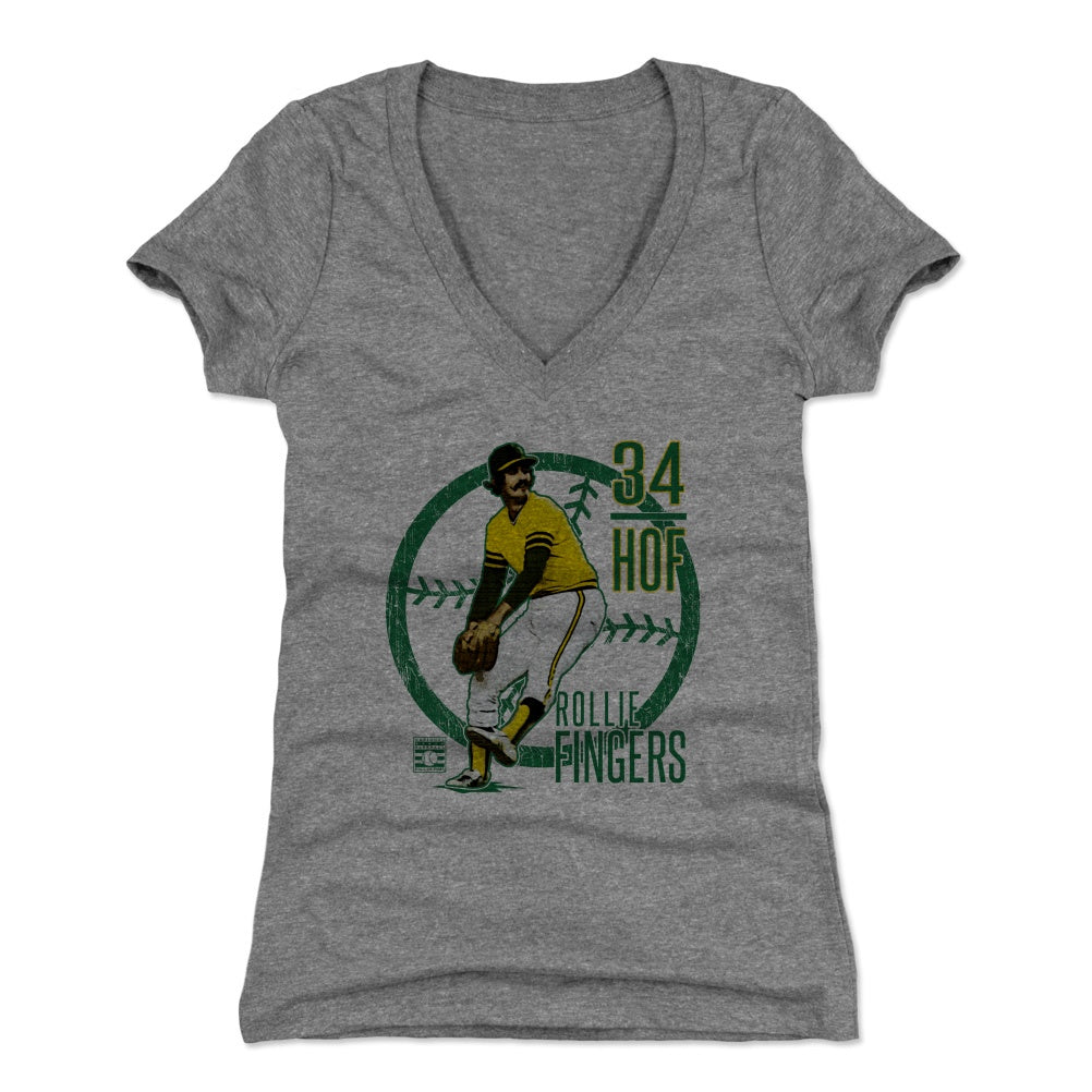 Rollie Fingers Women's V-Neck T-Shirt | 500 LEVEL