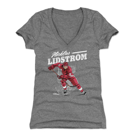 Nicklas Lidstrom Women's V-Neck T-Shirt | 500 LEVEL
