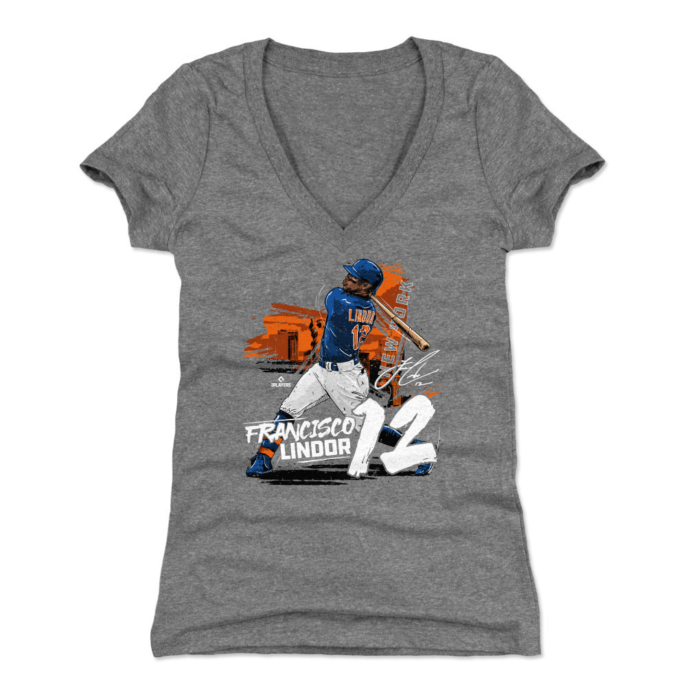 Francisco Lindor Women's V-Neck T-Shirt | 500 LEVEL