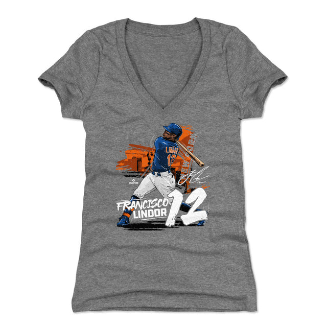 Francisco Lindor Women's V-Neck T-Shirt | 500 LEVEL