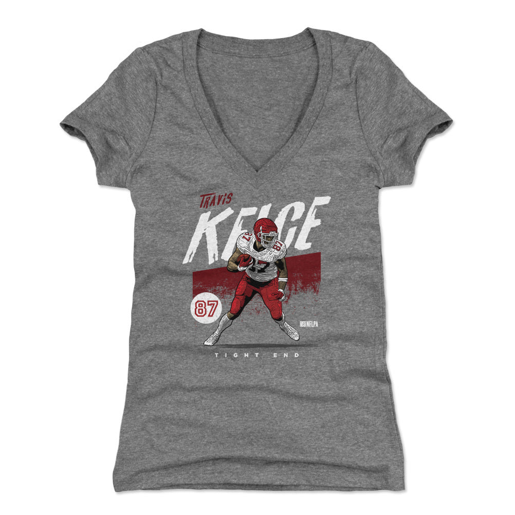 Travis Kelce Women's V-Neck T-Shirt | 500 LEVEL