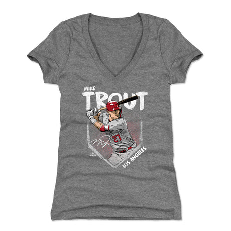 Mike Trout Women's V-Neck T-Shirt | 500 LEVEL