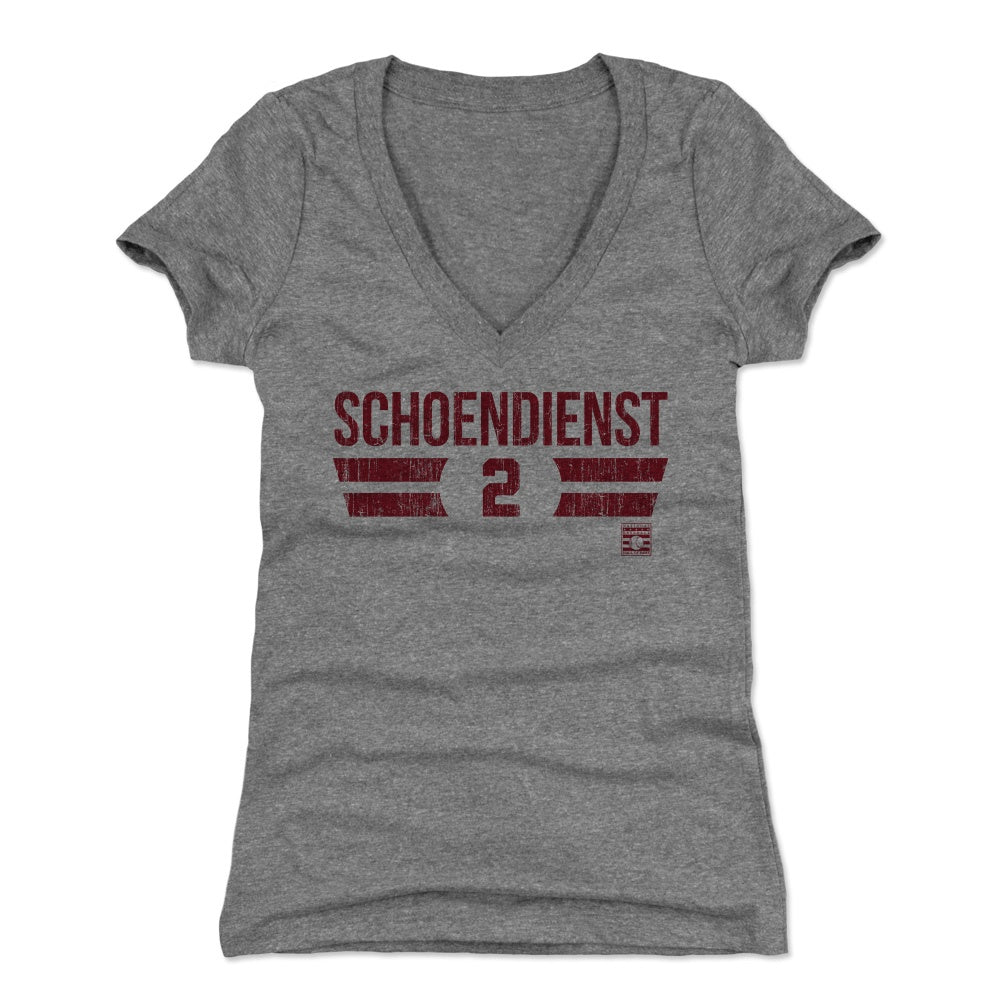 Red Schoendienst Women&#39;s V-Neck T-Shirt | 500 LEVEL
