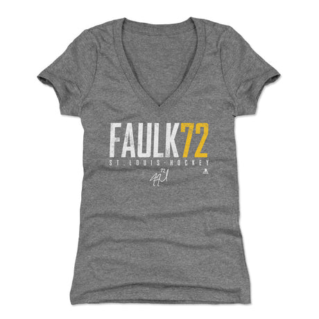 Justin Faulk Women's V-Neck T-Shirt | 500 LEVEL