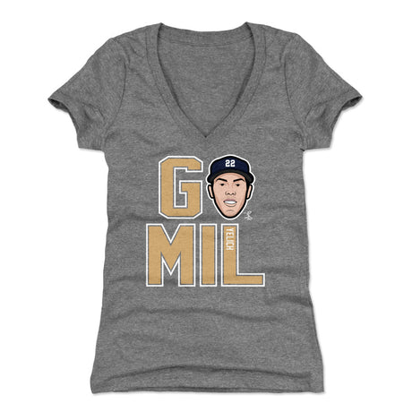 Christian Yelich Women's V-Neck T-Shirt | 500 LEVEL