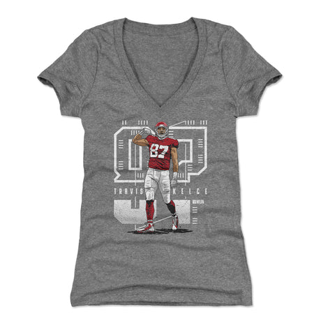 Travis Kelce Women's V-Neck T-Shirt | 500 LEVEL