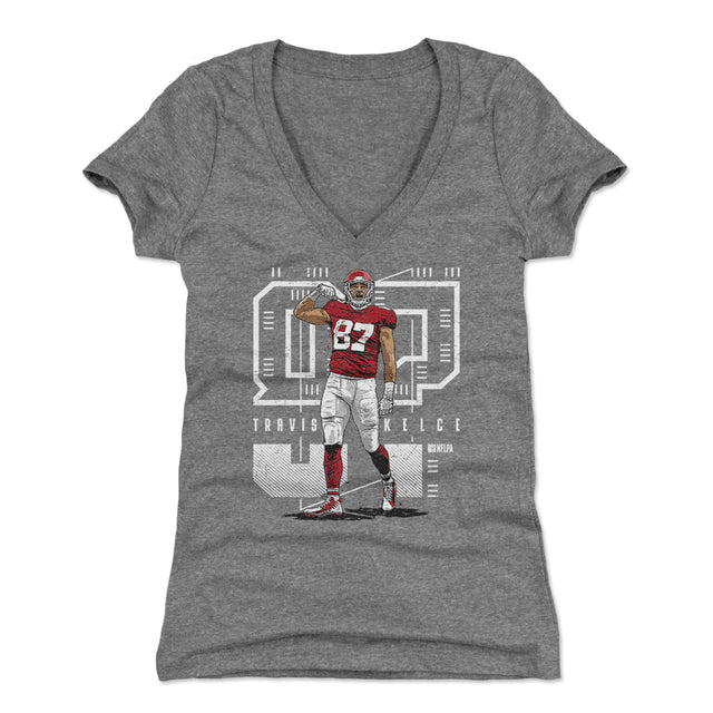 Travis Kelce Women's V-Neck T-Shirt | 500 LEVEL
