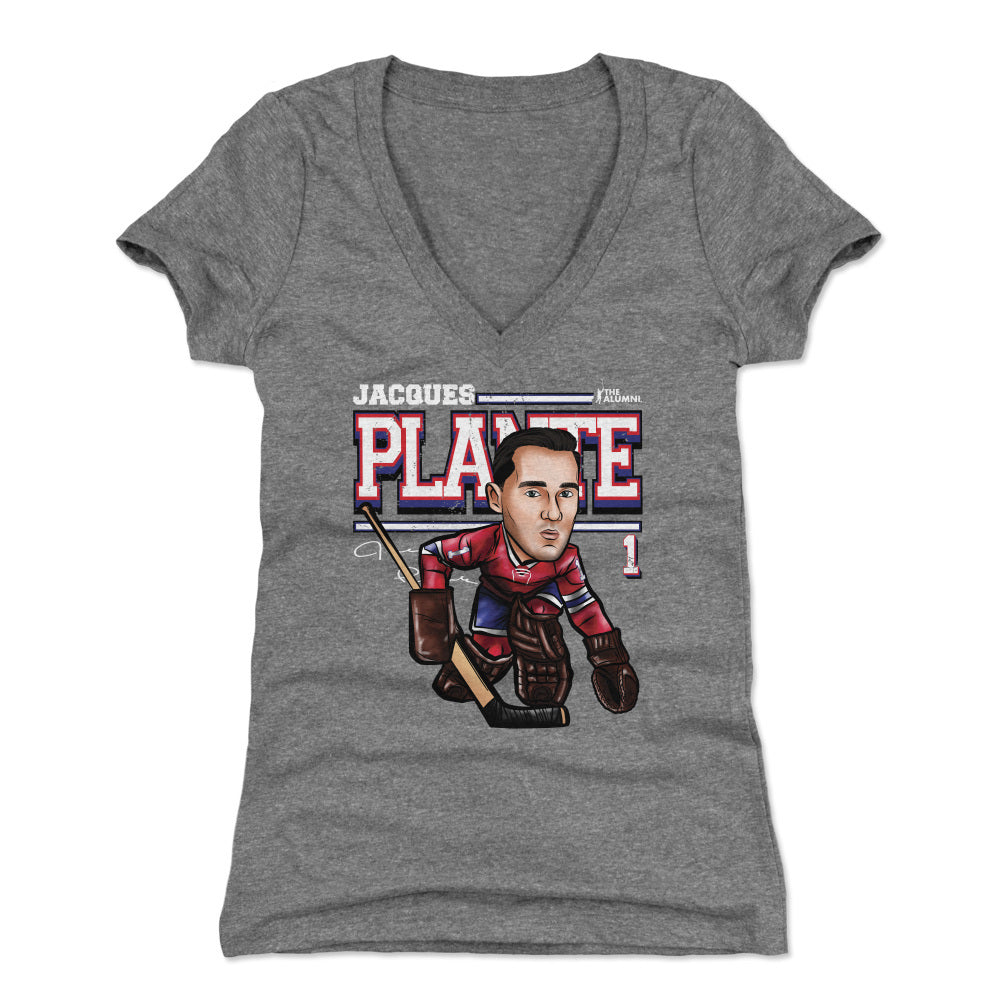 Jacques Plante Women's V-Neck T-Shirt | 500 LEVEL
