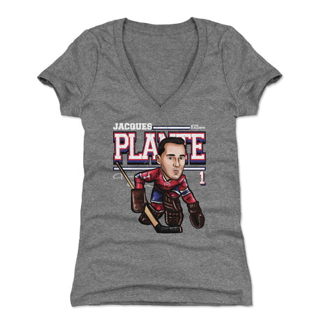 Jacques Plante Women's V-Neck T-Shirt | 500 LEVEL