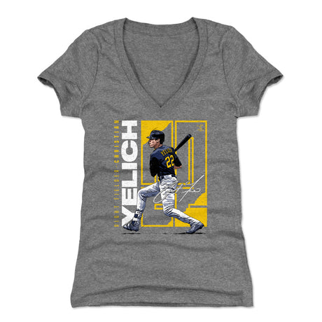 Christian Yelich Women's V-Neck T-Shirt | 500 LEVEL
