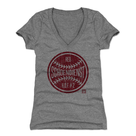 Red Schoendienst Women's V-Neck T-Shirt | 500 LEVEL
