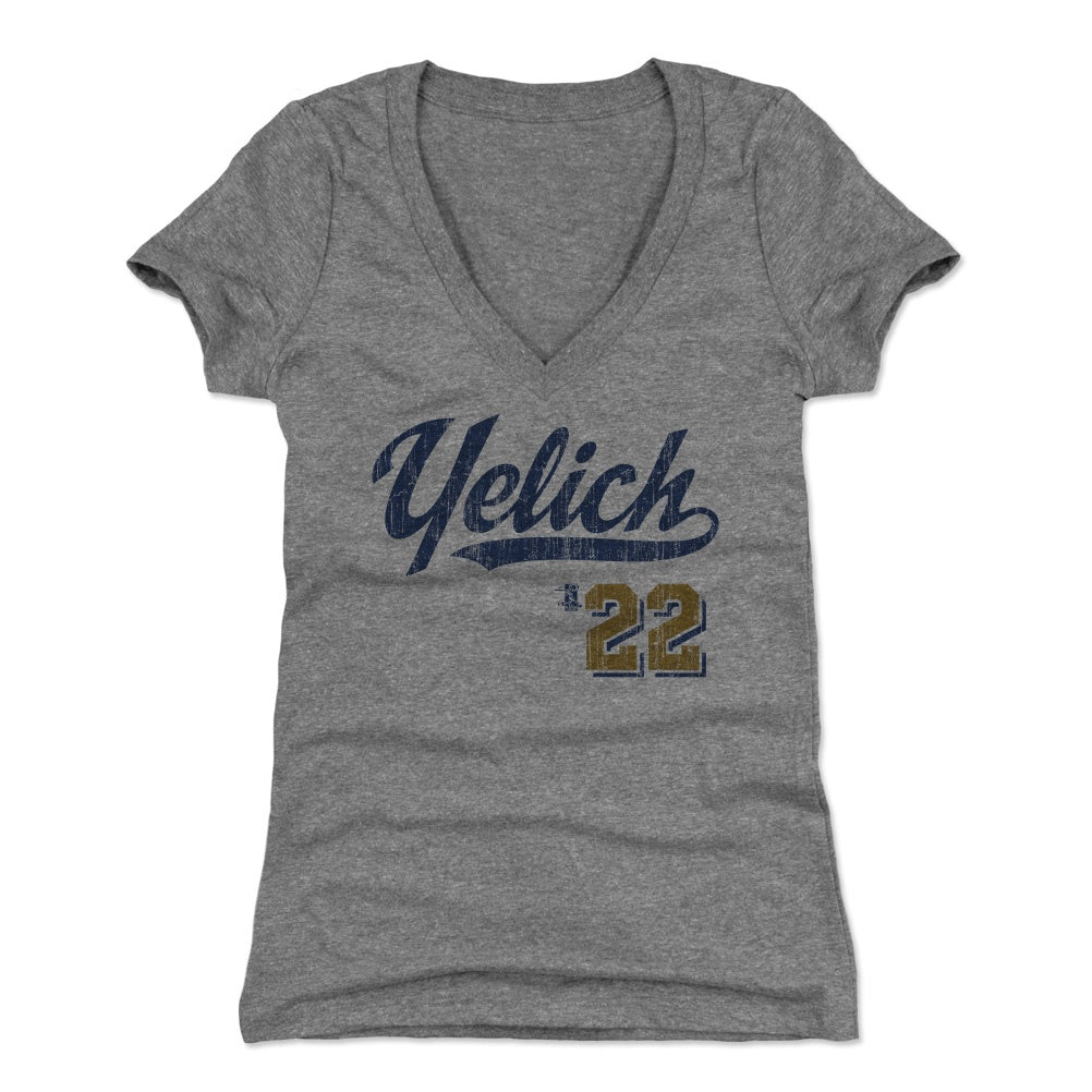 Christian Yelich Women's V-Neck T-Shirt | 500 LEVEL