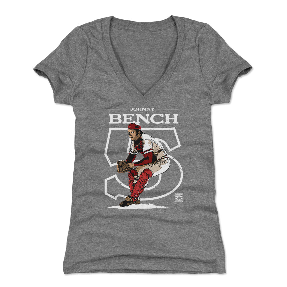Johnny Bench Women's V-Neck T-Shirt | 500 LEVEL