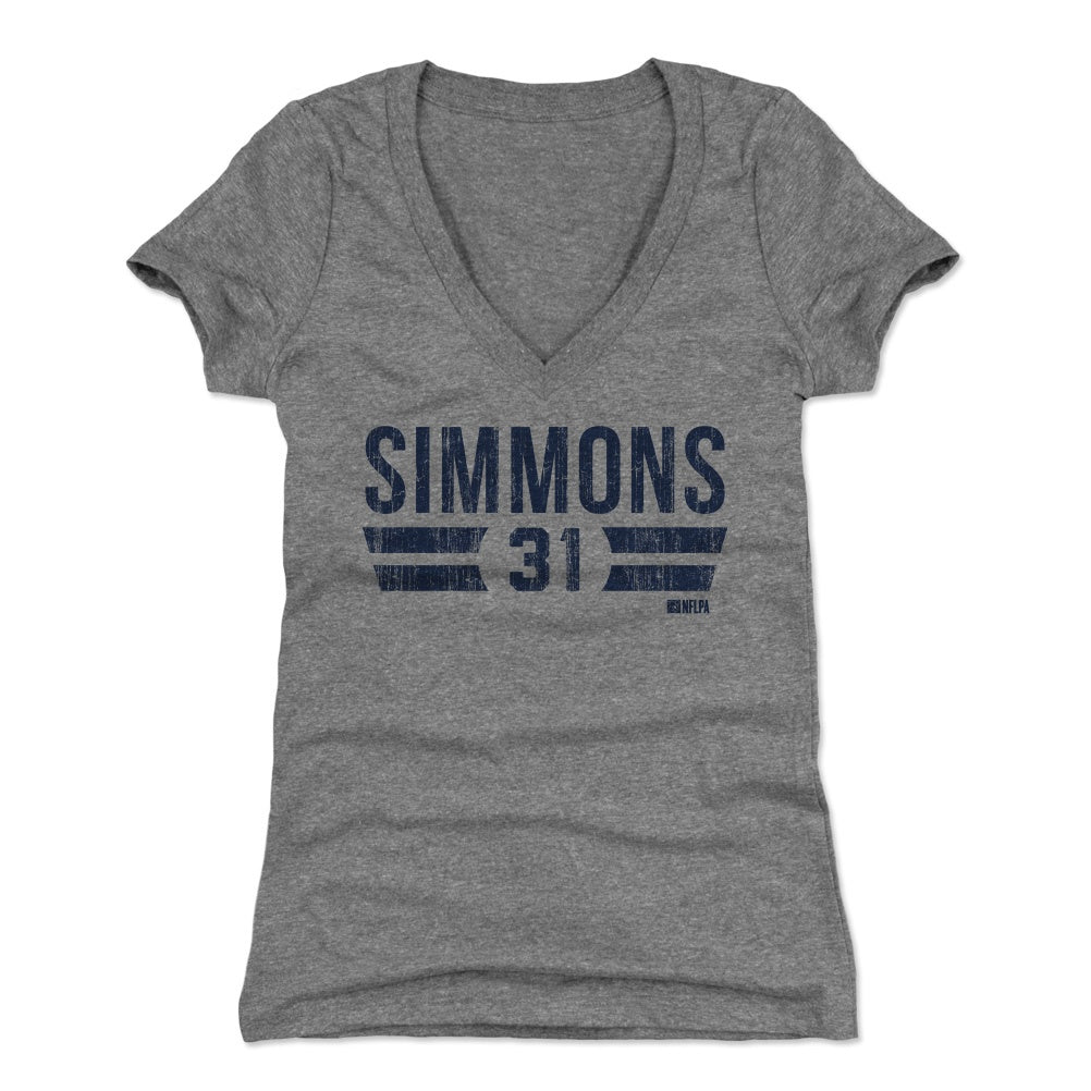 Justin Simmons Women&#39;s V-Neck T-Shirt | 500 LEVEL