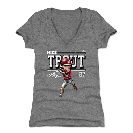 Mike Trout Women's V-Neck T-Shirt | 500 LEVEL