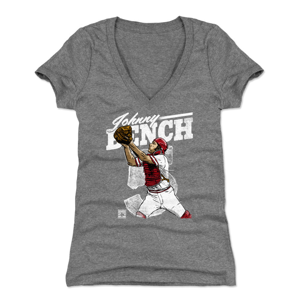 Johnny Bench Women's V-Neck T-Shirt | 500 LEVEL