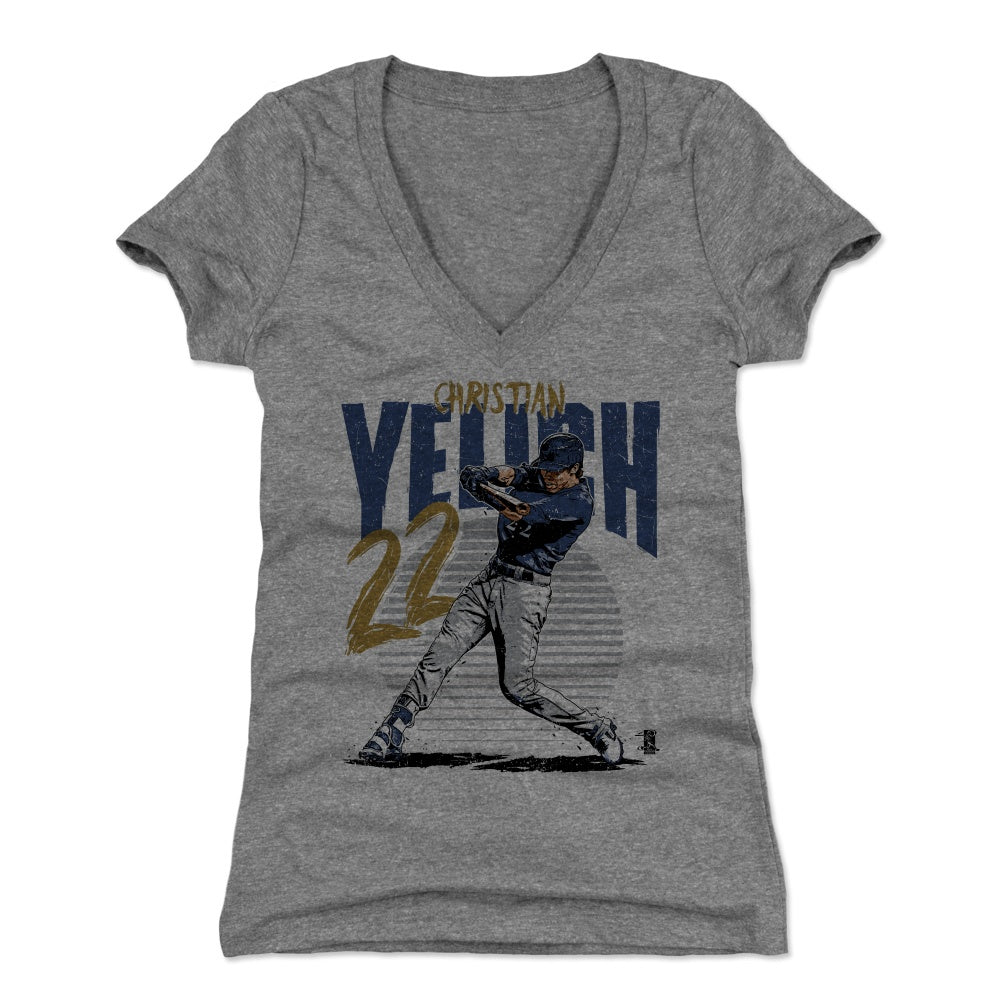 Christian Yelich Women's V-Neck T-Shirt | 500 LEVEL