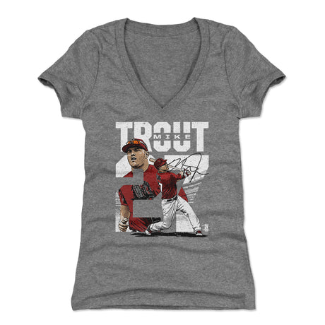 Mike Trout Women's V-Neck T-Shirt | 500 LEVEL
