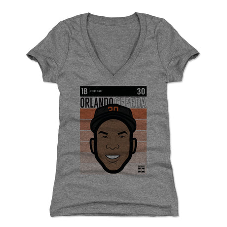 Orlando Cepeda Women's V-Neck T-Shirt | 500 LEVEL