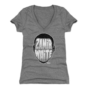 Zamir White Women's V-Neck T-Shirt | 500 LEVEL