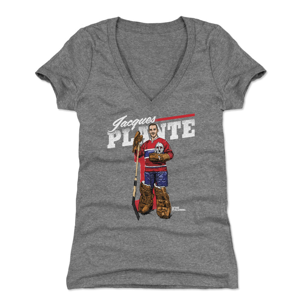 Jacques Plante Women's V-Neck T-Shirt | 500 LEVEL
