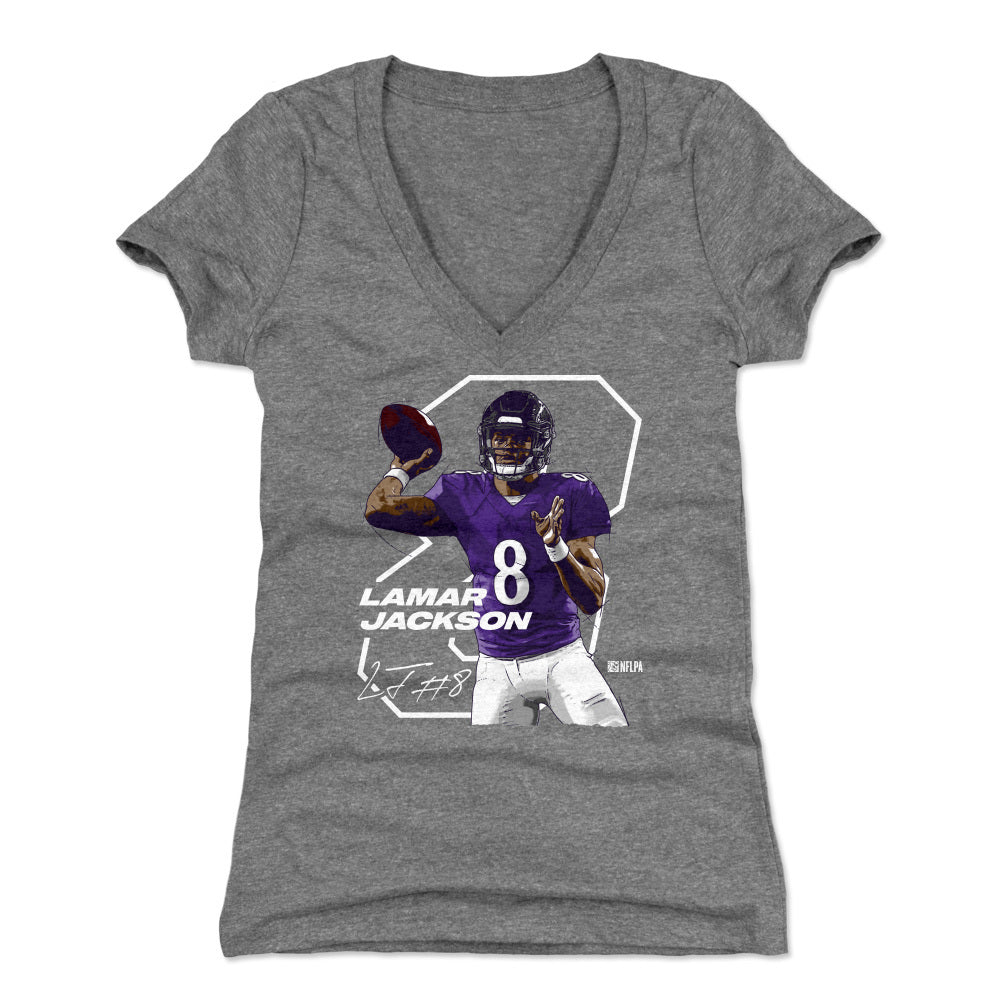 Lamar Jackson Women's V-Neck T-Shirt | 500 LEVEL