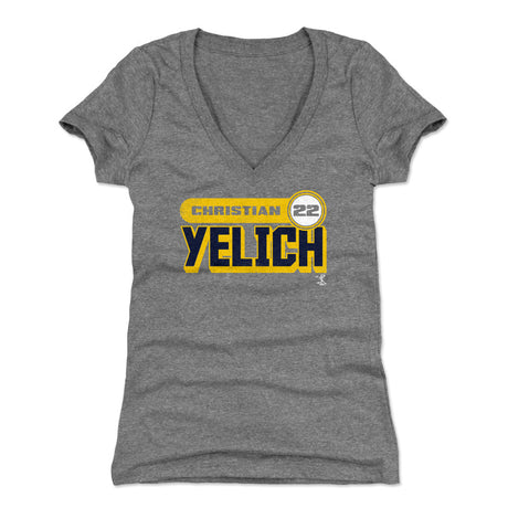 Christian Yelich Women's V-Neck T-Shirt | 500 LEVEL