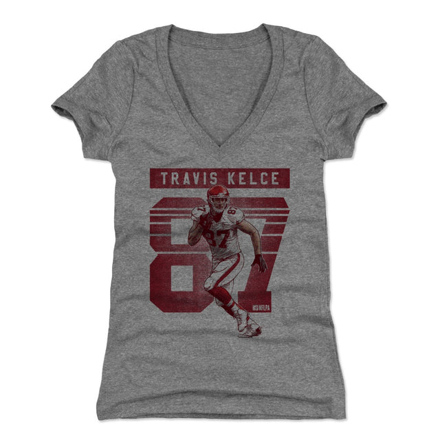 Travis Kelce Women's V-Neck T-Shirt | 500 LEVEL