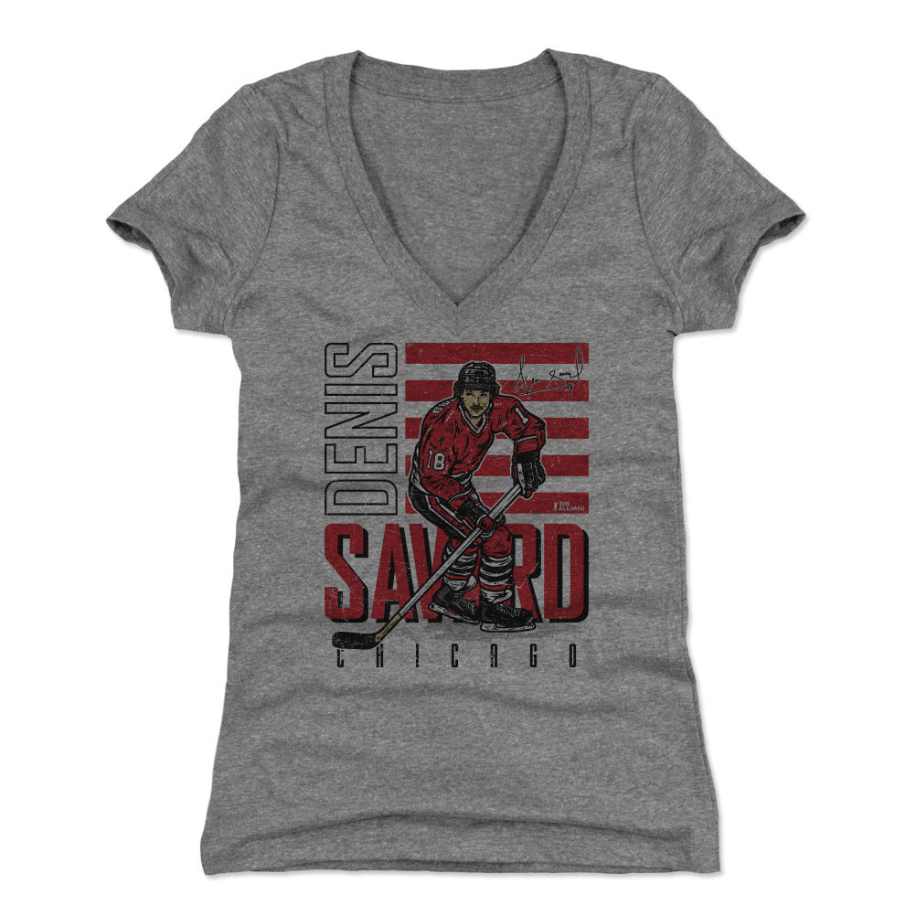 Denis Savard Women&#39;s V-Neck T-Shirt | 500 LEVEL