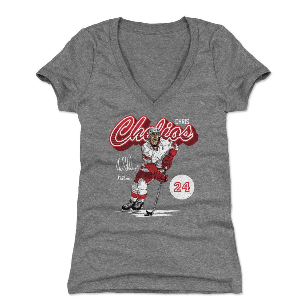 Chris Chelios Women's V-Neck T-Shirt | 500 LEVEL