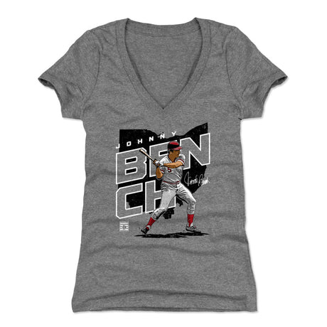 Johnny Bench Women's V-Neck T-Shirt | 500 LEVEL