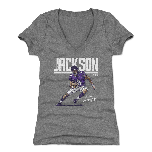 Lamar Jackson Women's V-Neck T-Shirt | 500 LEVEL