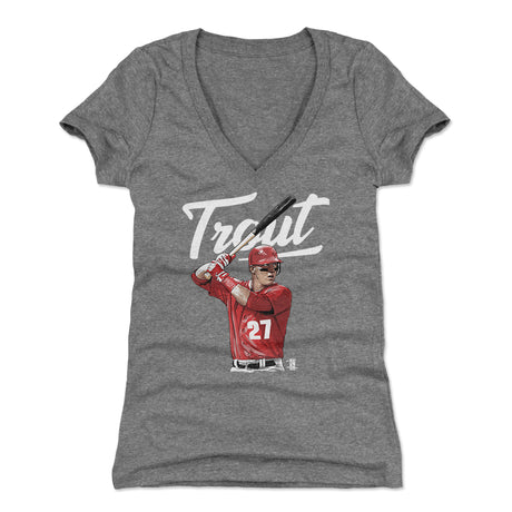 Mike Trout Women's V-Neck T-Shirt | 500 LEVEL