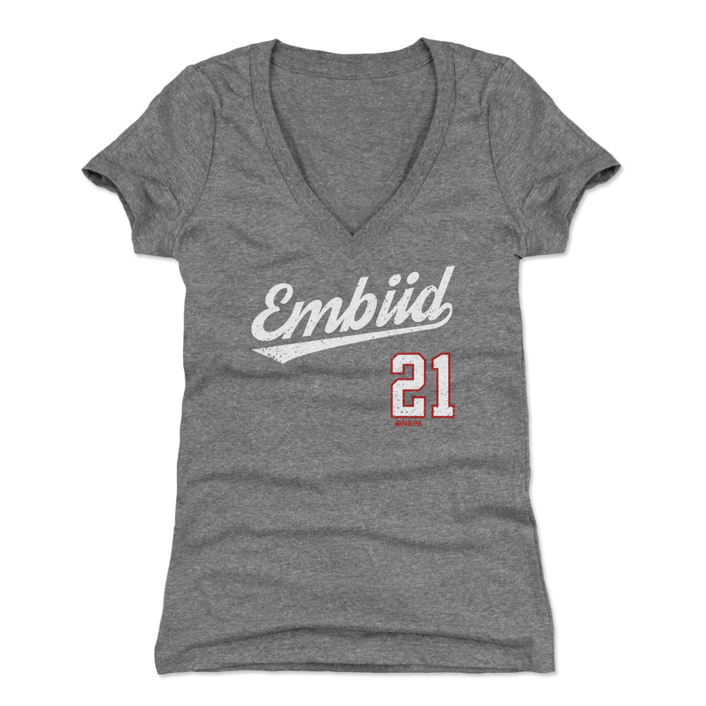 Joel Embiid Women&#39;s V-Neck T-Shirt | 500 LEVEL