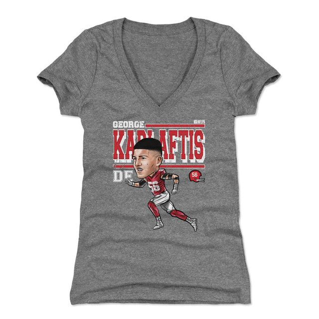 George Karlaftis Women's V-Neck T-Shirt | 500 LEVEL