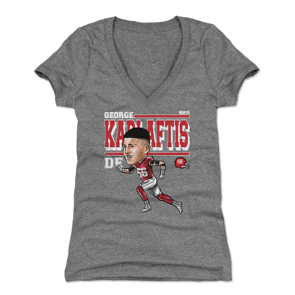 George Karlaftis Women&#39;s V-Neck T-Shirt | 500 LEVEL