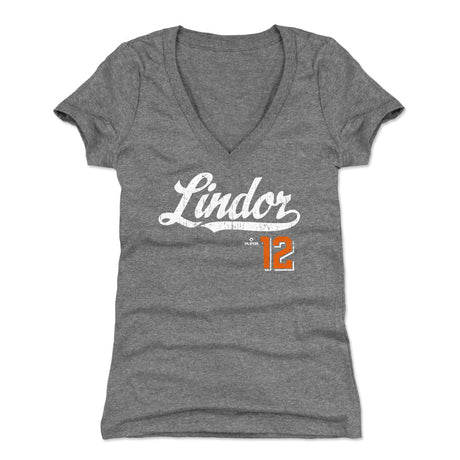 Francisco Lindor Women's V-Neck T-Shirt | 500 LEVEL