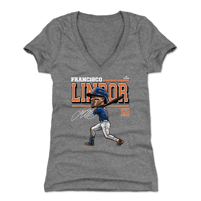 Francisco Lindor Women's V-Neck T-Shirt | 500 LEVEL