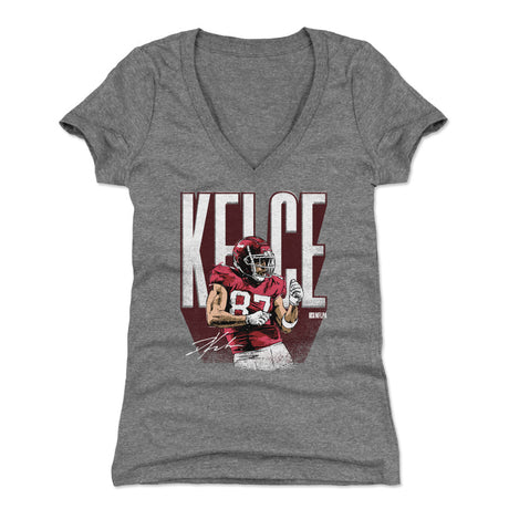 Travis Kelce Women's V-Neck T-Shirt | 500 LEVEL