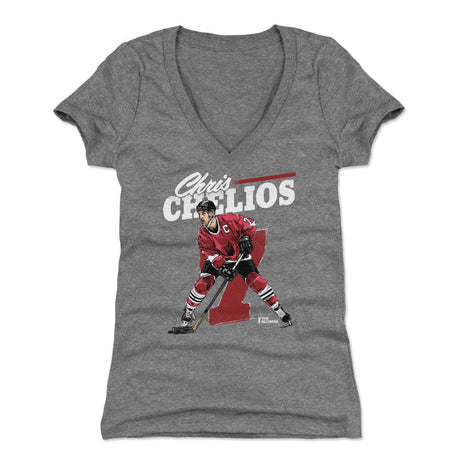 Chris Chelios Women's V-Neck T-Shirt | 500 LEVEL