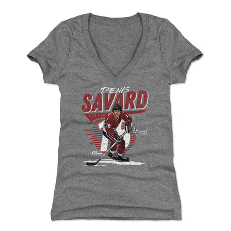 Denis Savard Women's V-Neck T-Shirt | 500 LEVEL