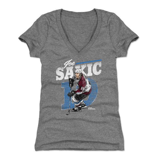 Joe Sakic Women's V-Neck T-Shirt | 500 LEVEL