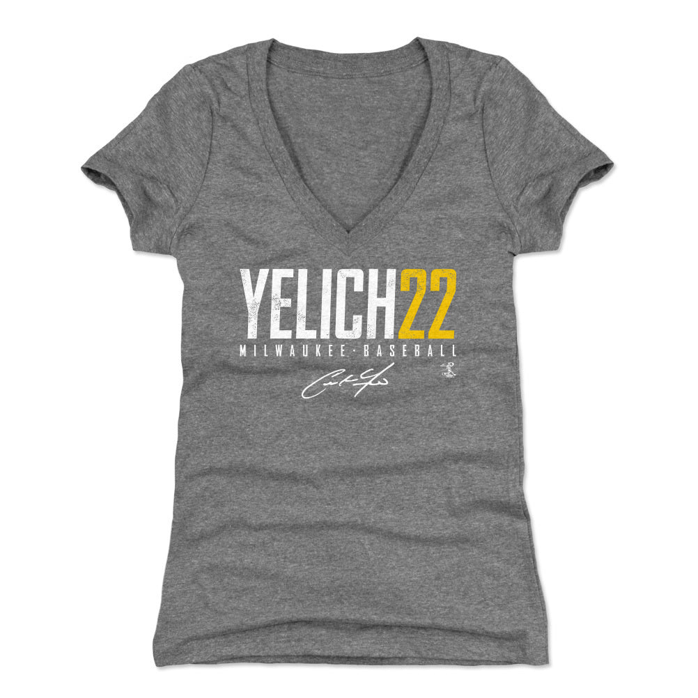 Christian Yelich Women's V-Neck T-Shirt | 500 LEVEL
