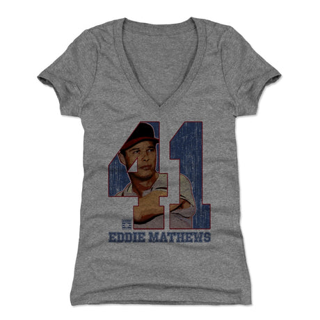 Eddie Mathews Women's V-Neck T-Shirt | 500 LEVEL
