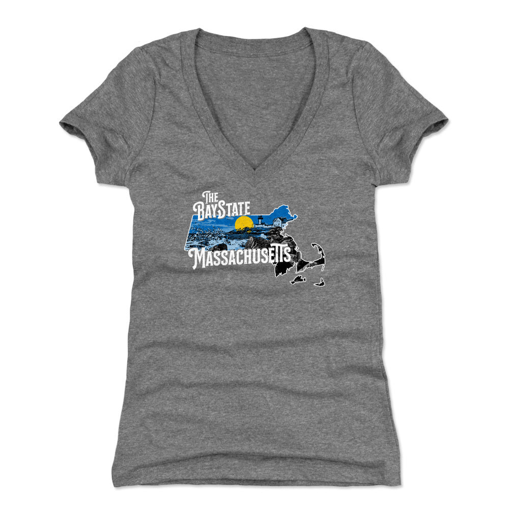 Massachusetts Women's V-Neck T-Shirt | 500 LEVEL