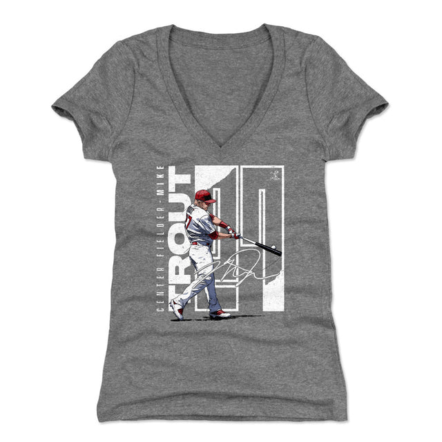 Mike Trout Women's V-Neck T-Shirt | 500 LEVEL