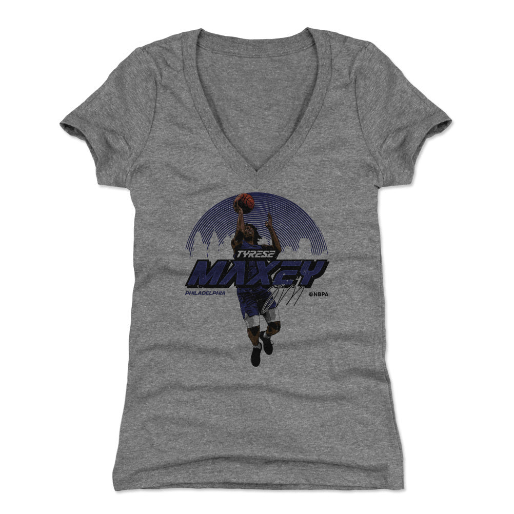 Tyrese Maxey Women's V-Neck T-Shirt | 500 LEVEL